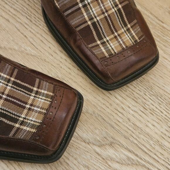 Fratelli Square Toe Chukka Dress Boots Shoes Brown Leather & Plaid Mens Size 12M main image 9